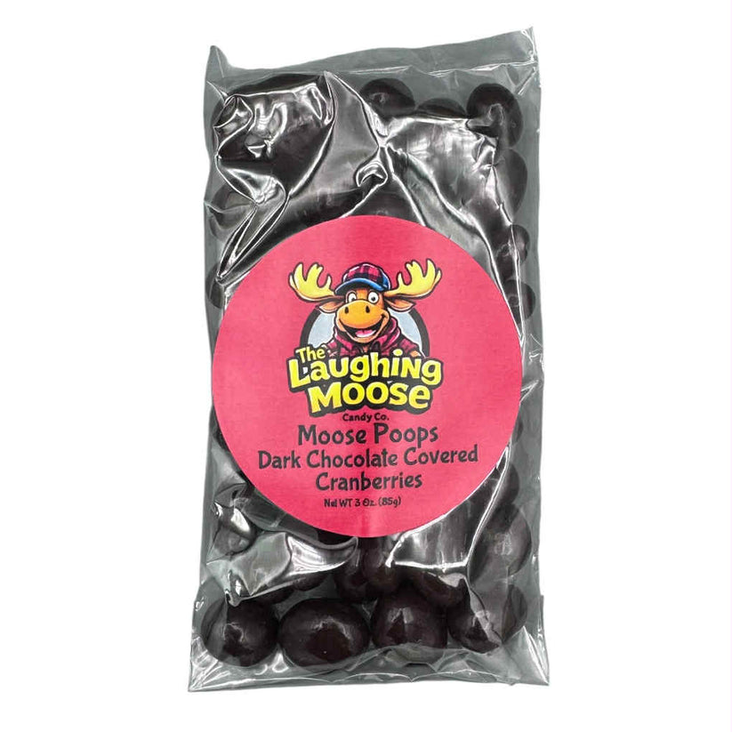 3 Oz Moose Poops Dark Chocolate Covered Cranberries – Laughing Moose ...