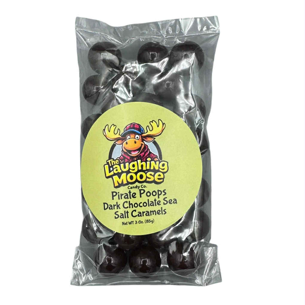 3 Oz Pirate Poop Dark Chocolate Sea Salt Caramels – Laughing Moose ...