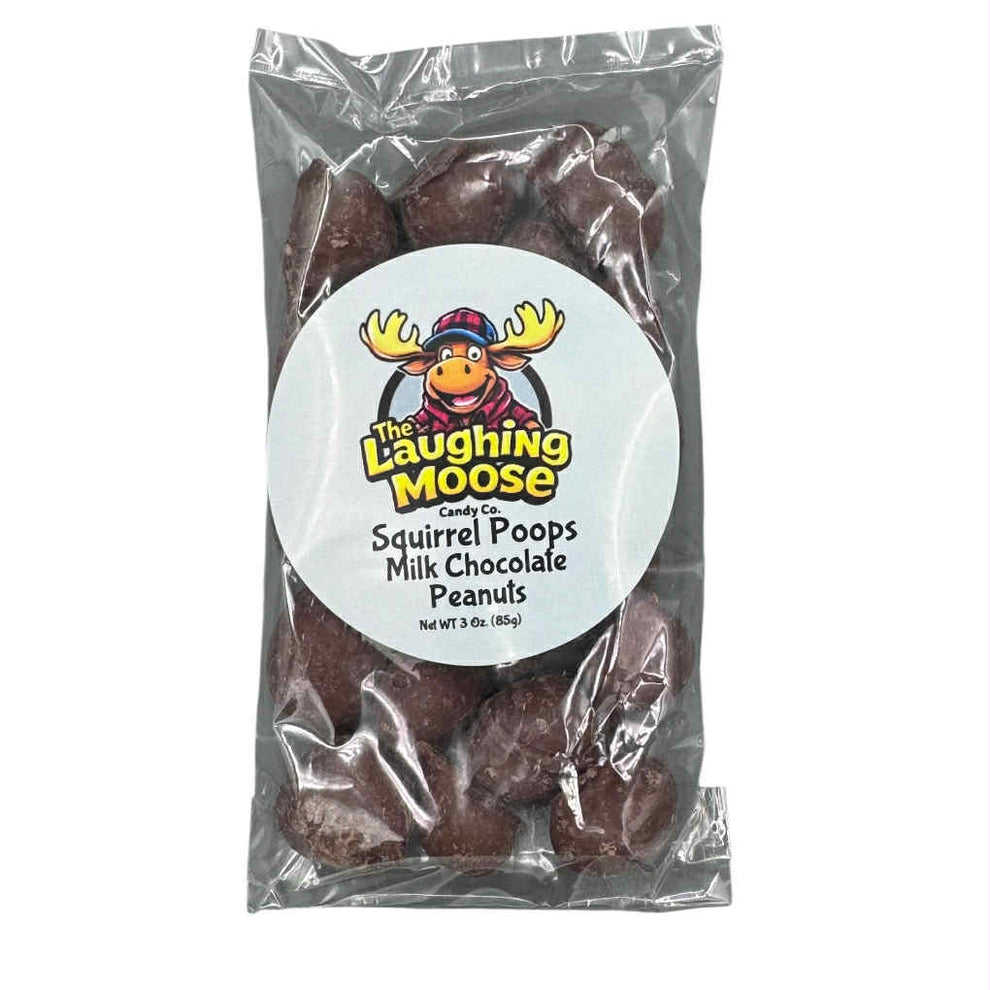 3 Oz Squirrel Poops Milk Chocolate Covered Peanuts – Laughing Moose ...